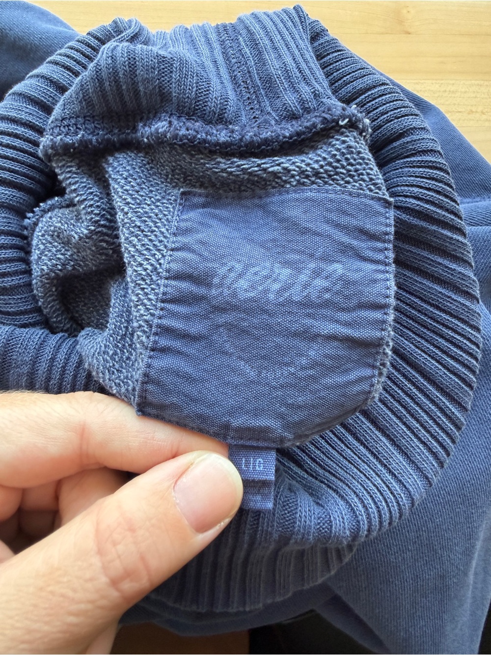 aerie Navy Ribbed Funnel Neck Sweatshirt - Picture 3 of 10